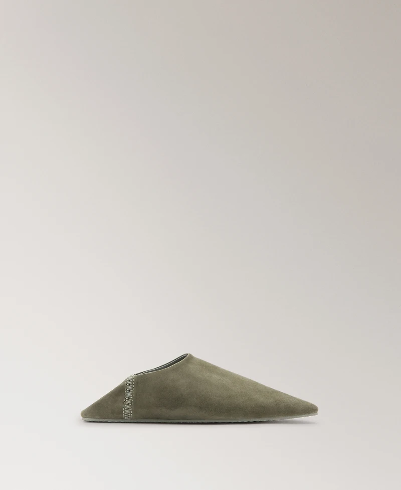 Mango Women's Stitching Detail Leather Clogs