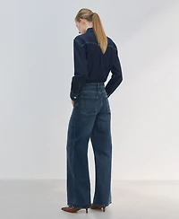 Mango Women's Buttons Denim Jumpsuit