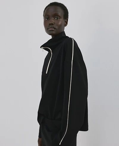 Mango Women's Turtleneck Zip Sweatshirt