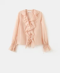 Mango Women's Ruffled Lyocell Blouse