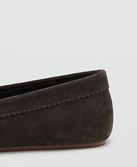 Mango Women's Bow Suede Moccasins