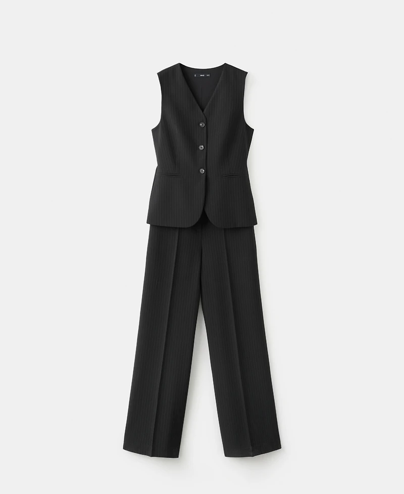 Mango Women's Pinstripe Suit-Style Jumpsuit