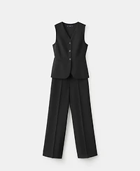 Mango Women's Pinstripe Suit-Style Jumpsuit
