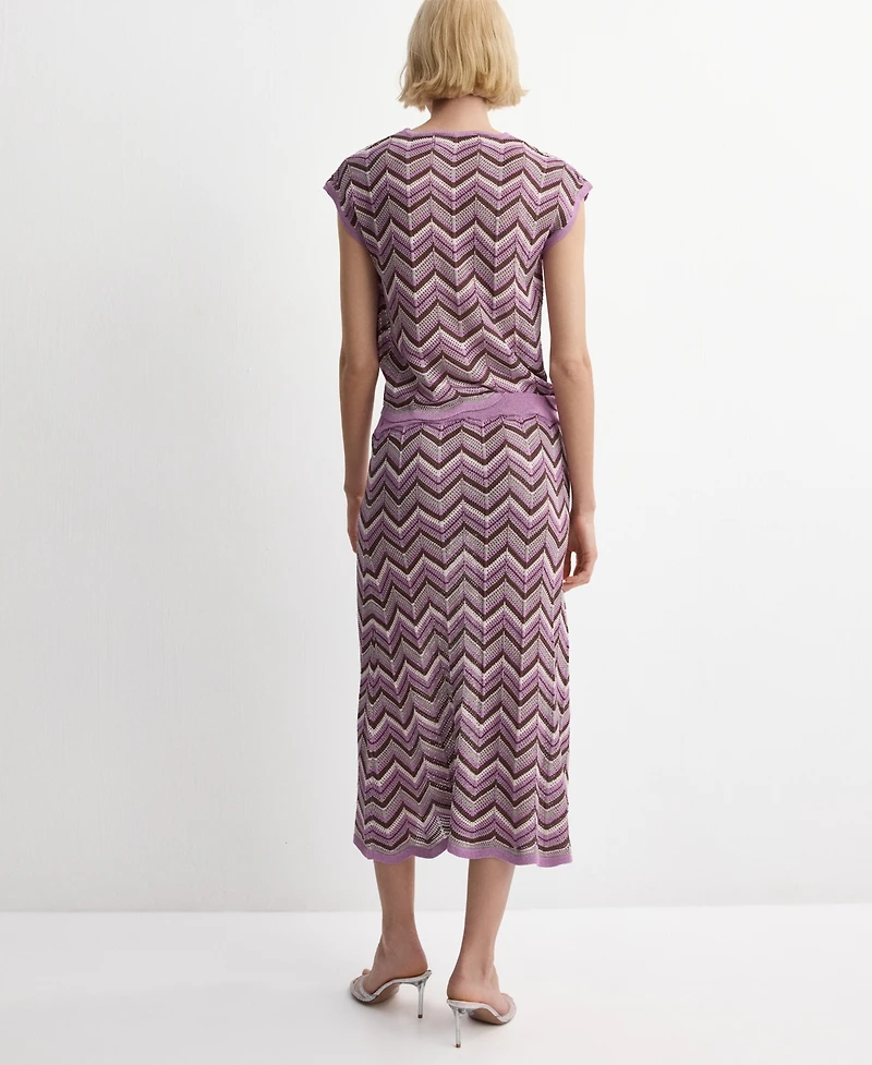 Mango Women's Flared Knitted Skirt