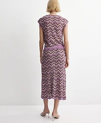 Mango Women's Flared Knitted Skirt