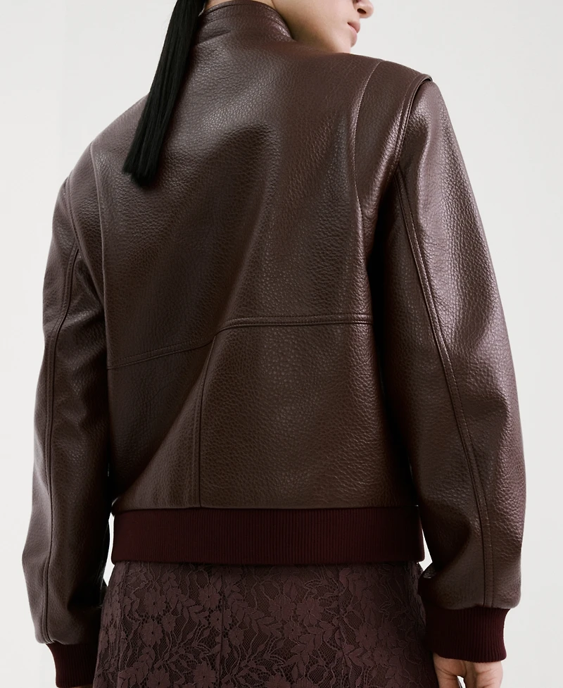 Mango Women's Pockets Collarless Jacket