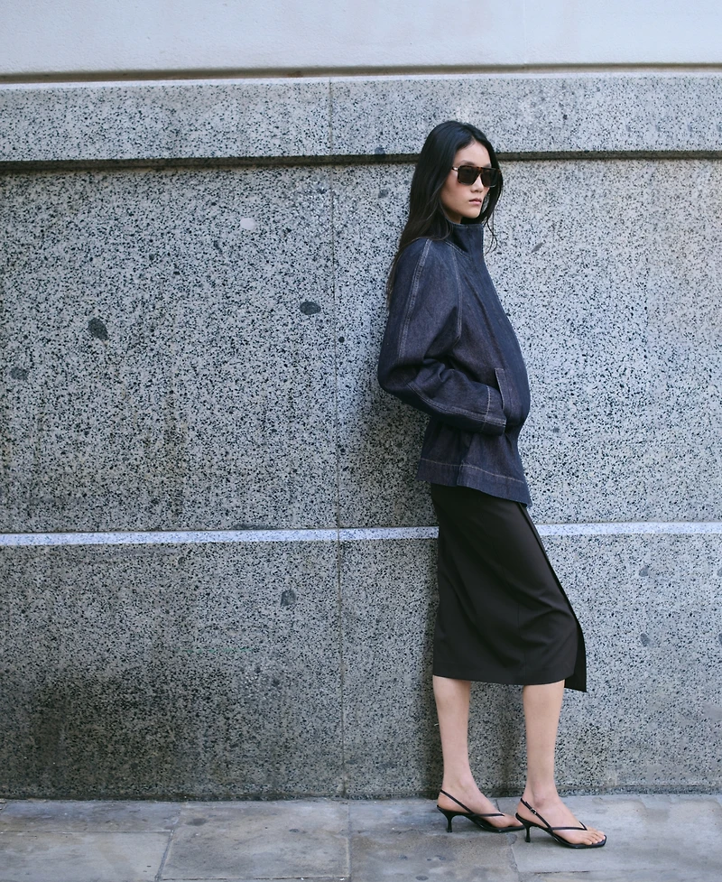 Mango Women's Gathered-Waist Denim Parka