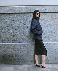 Mango Women's Gathered-Waist Denim Parka