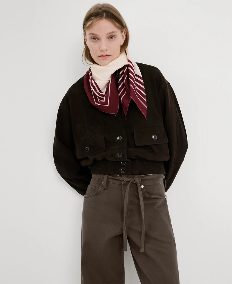 Mango Women's Drawstring Wide-Leg Jeans