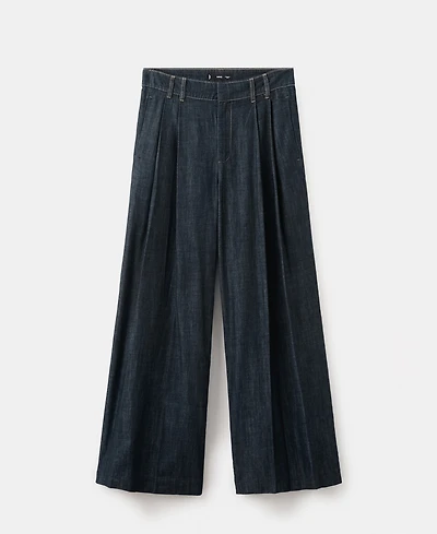 Mango Women's Wide Leg Denim Pants