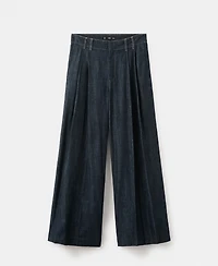 Mango Women's Wide Leg Denim Pants