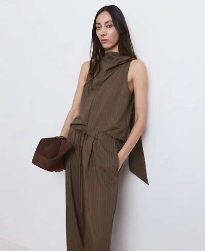 Mango Women's Striped Foulard Top