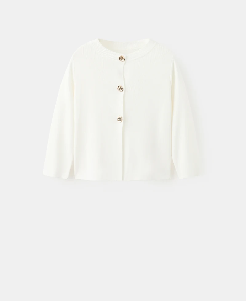 Mango Women's Jewel Button Knitted Cardigan
