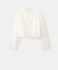 Mango Women's Floral Embroidery Lyocell Blouse