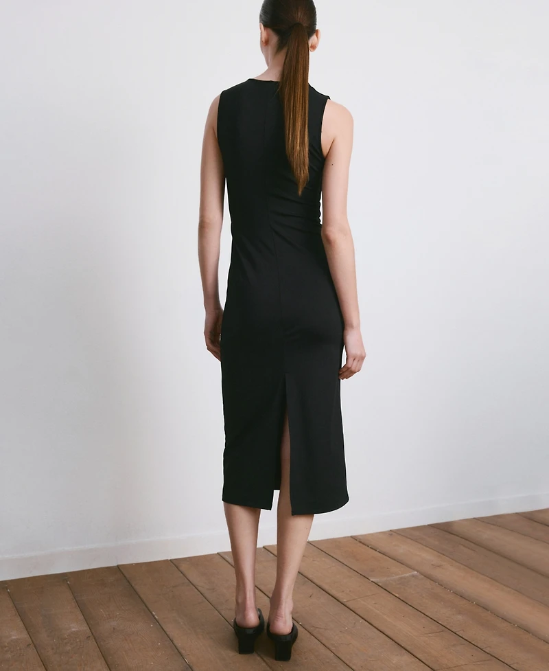 Mango Women's Fitted V-Neck Dress