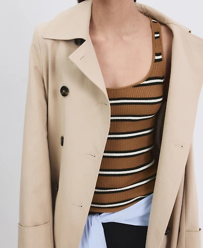 Mango Women's Striped Knit Top