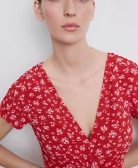 Mango Women's Printed Midi-Dress