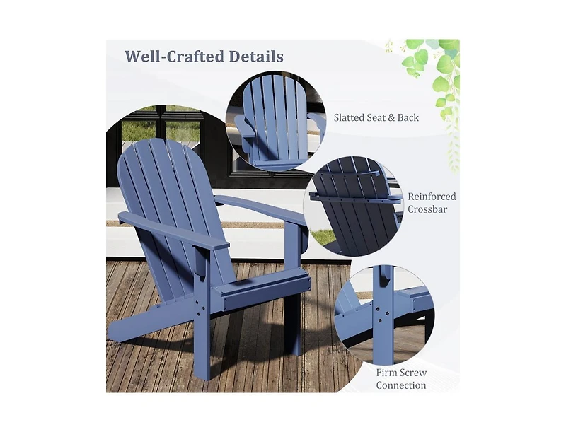 Slickblue Acacia Wood Adirondack Patio Chair with Slanted Seat