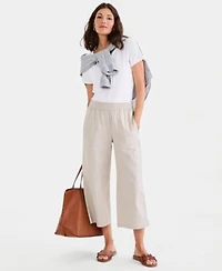Style Co Womens Pull On Wide Leg Capri Pants Macys Exclusive
