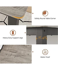 gaomon Industrial Modern Dining Table for 6-8, Large Rectangular Table, Metal Legs, Extendable, Family Room