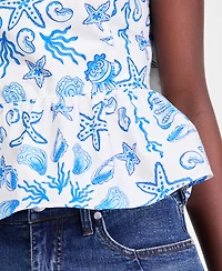 On 34th Women's Cotton Peplum Tie-Back Tank Top, Macy's Exclusive