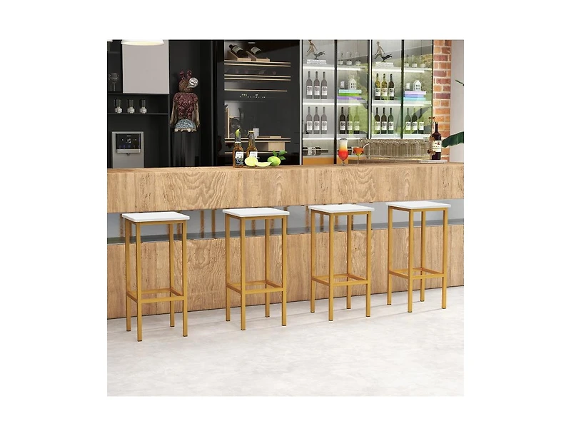 Slickblue Set of 4 Bar Stool 26" Chair with Metal Legs and Footrest