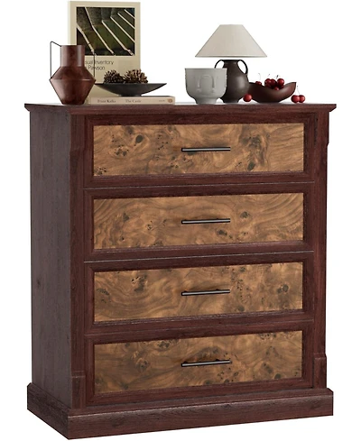 gaomon 4 Drawer Farmhouse Dresser for Bedroom, with Metal Handles