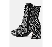 London Rag Women's Calla Rhinestone Embellished Ankle Boots