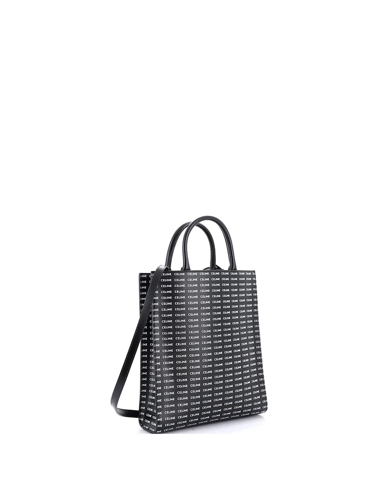 Pre-Owned Celine Small Vertical Cabas Tote All Over Logo Print Leather