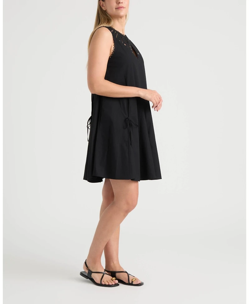 Ellen Tracy Women's Poplin Embroidered Dress