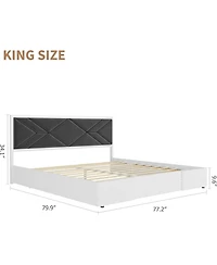 gaomon Led Bed Frame with Storage Headboard & Drawers