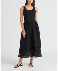 Ellen Tracy Women's Twofer Dress with Eyelet Skirt