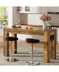 Tribesigns 63" Rectangular Dining Table, Rustic Wooden Kitchen Table with 4 Sturdy Legs