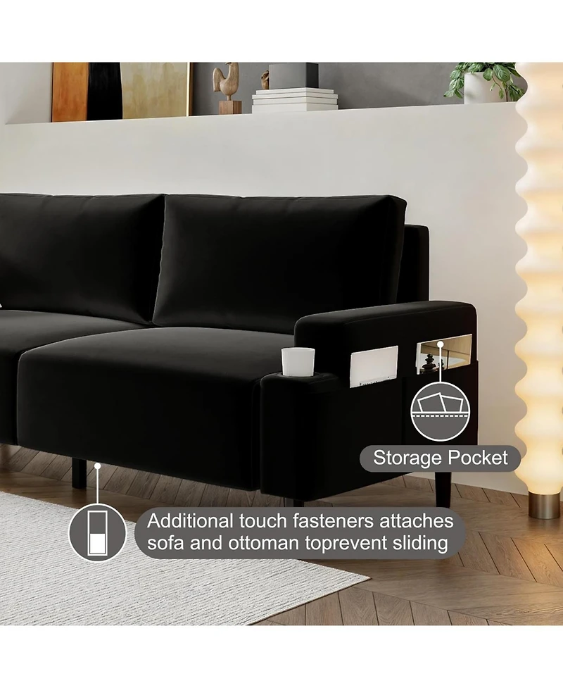 gaomon 80.7" Loveseat Sofa, Fabric Modern Sleeper Sofa Couch for Living Room, Cama, Solid Wood Frame, Easy to Install