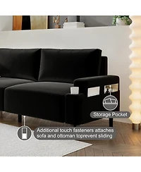 gaomon 80.7" Loveseat Sofa, Fabric Modern Sleeper Sofa Couch for Living Room, Cama, Solid Wood Frame, Easy to Install