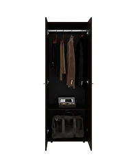 flynama Armoire with 2 Doors 2 Shelves in Wengue Bedroom Storage Cabinet