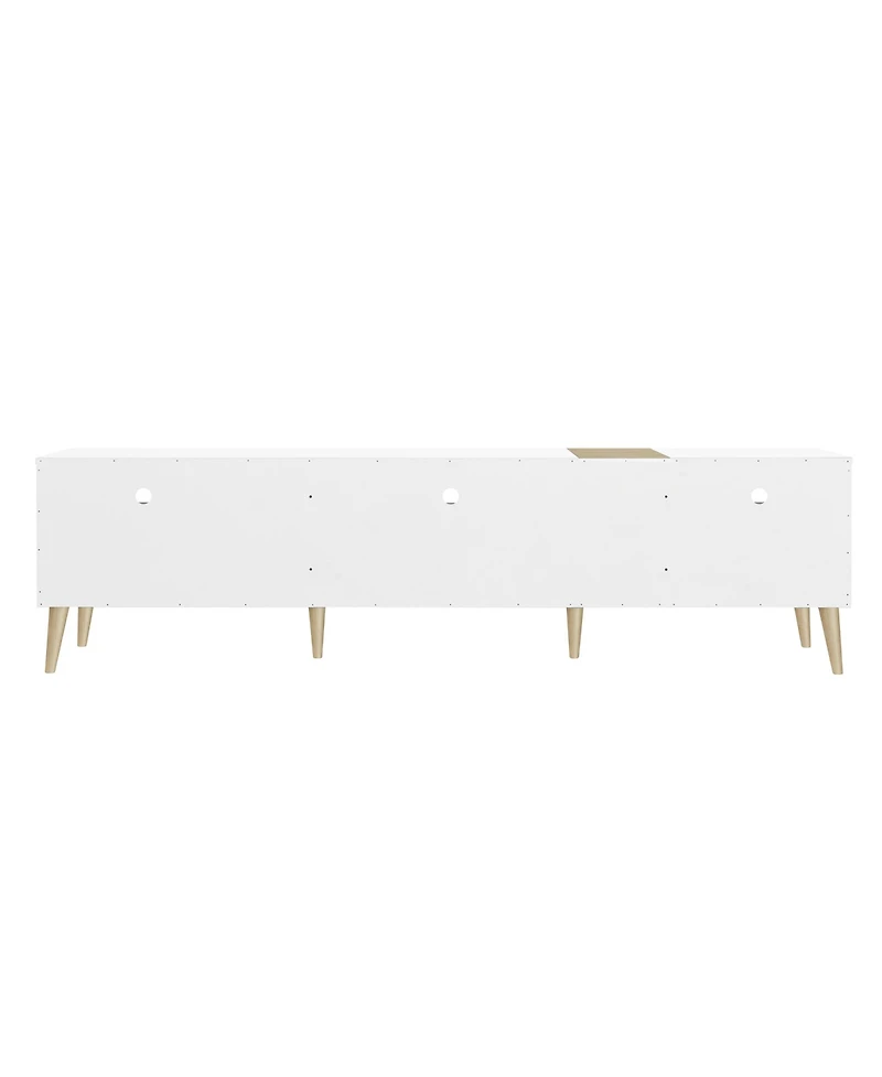 sumyeg Modern 80" Tv Stand cabinet with 3 Drawers & Open Shelves