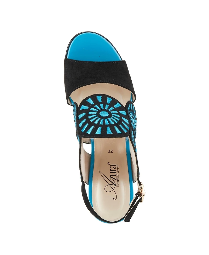 Azura Embroidery Women's Pump with Adjustable Ankle Strap