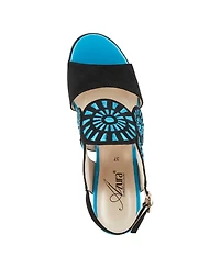 Azura Embroidery Women's Pump with Adjustable Ankle Strap