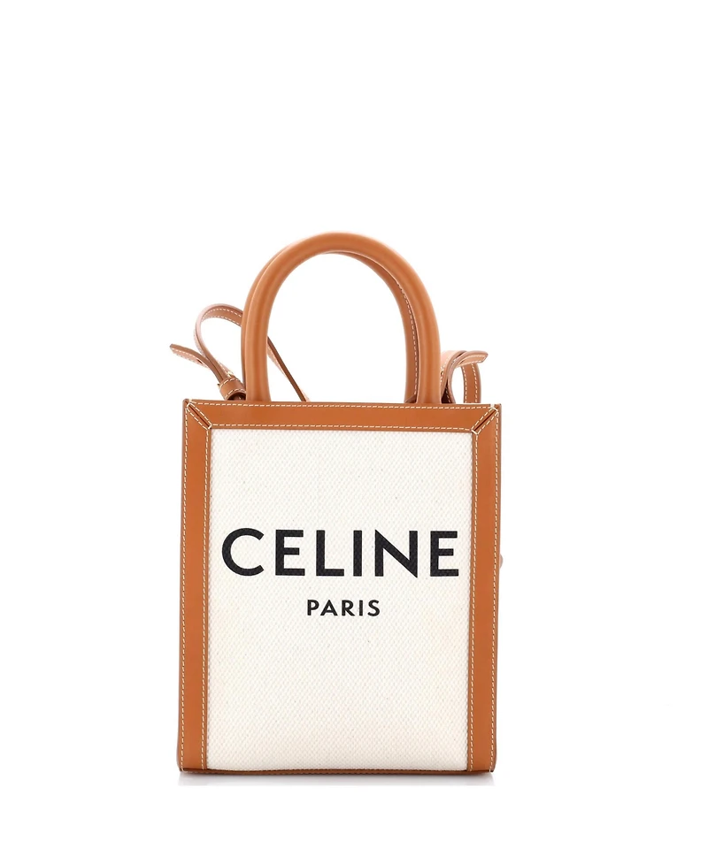 Pre-Owned Celine Mini Vertical Cabas Tote Canvas with Leather