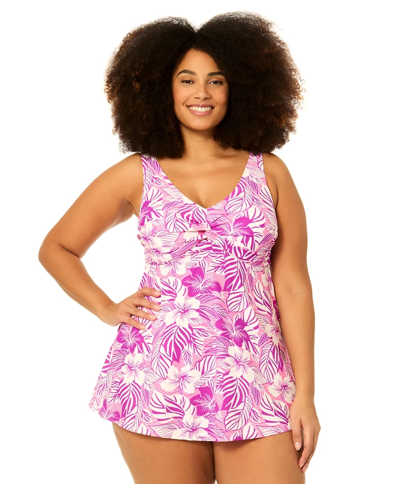 Raisins Curve Plus Lucia Printed One-Piece Swim Dress