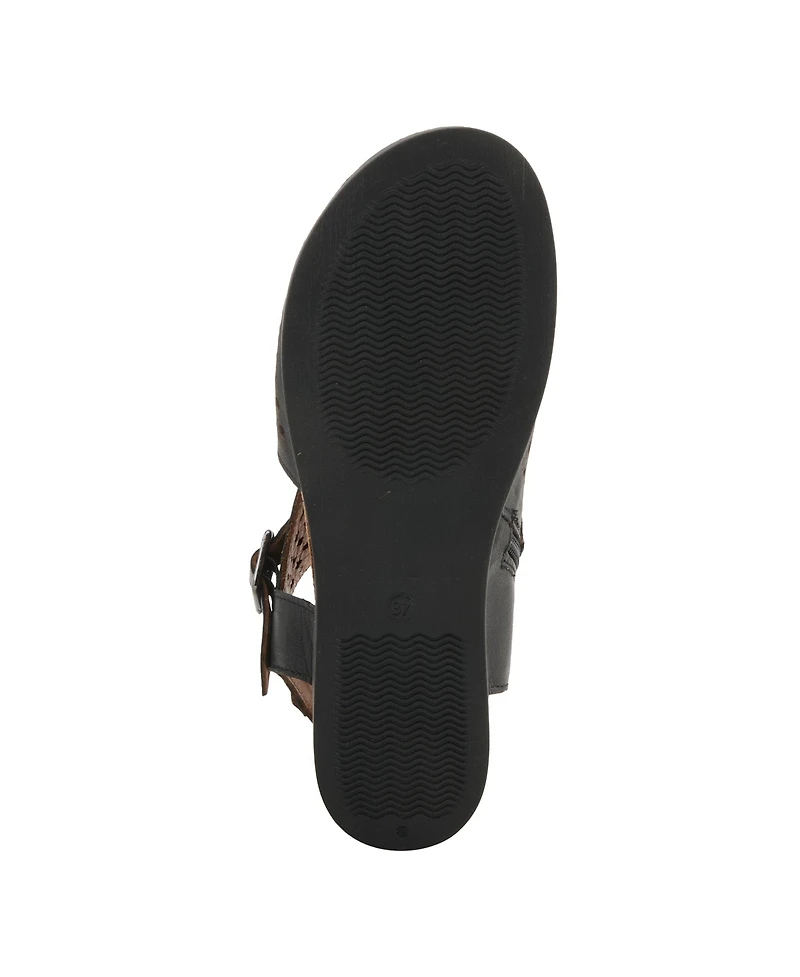 Spring Step Covington Women's Leather Cut-Out Sandals with Ankle Coverage and Buckle Detail