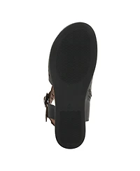 Spring Step Covington Women's Leather Cut-Out Sandals with Ankle Coverage and Buckle Detail