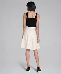 Karl Lagerfeld Paris Women's A-Line Eyelet Skirt