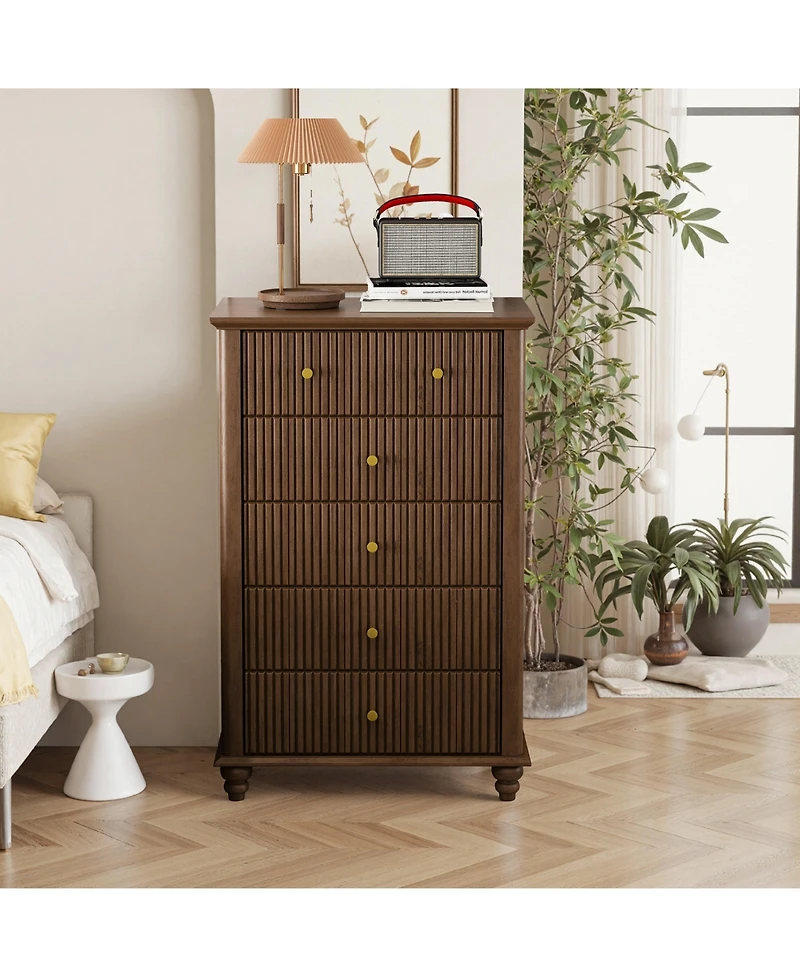 flynama Modern 3 Drawer Dresser Finish Sturdy Construction for Bedroom Living Room Storage