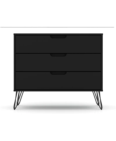flynama Mid Century Modern 3 Drawer Dresser 35.24L 30.15H 17.52D for Bedroom with Metal Legs