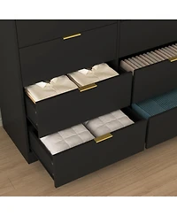 flynama Tall 8 Drawer Dresser 47.2-Inch-Wide Wood for Bedroom Closet Storage