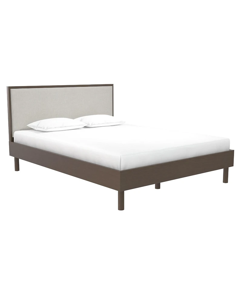 Flynama Upholstered Wood Headboard Modern Minimalist 40.5 inch Tall with Wooden Trim