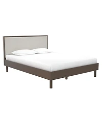 Flynama Upholstered Wood Headboard Modern Minimalist 40.5 inch Tall with Wooden Trim