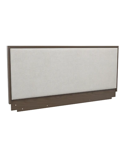 Flynama Upholstered Wood Headboard Modern Minimalist 40.5 inch Tall with Wooden Trim